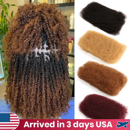 22 Inch Afro Kinky Curly Bulk Hair – Brown Blonde QVR Remy Human Hair for Braids, Dreadlocks & Natural Styling