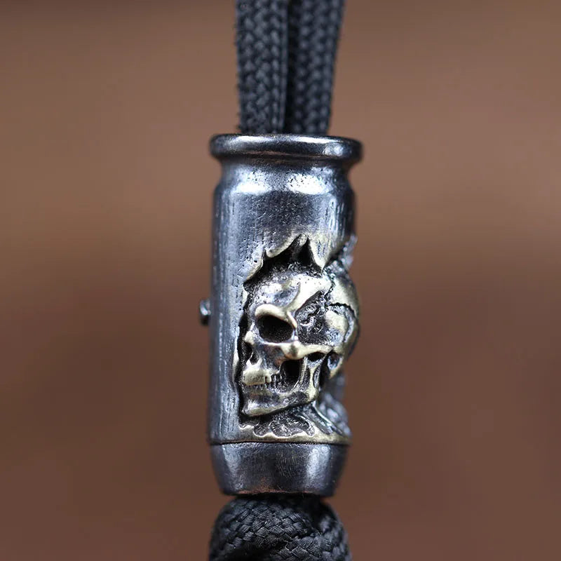Skull Cross Bullet Brass Beads - EDC DIY Paracord Bracelet, Lanyard Keychain Pendant & Outdoor Accessories Gift