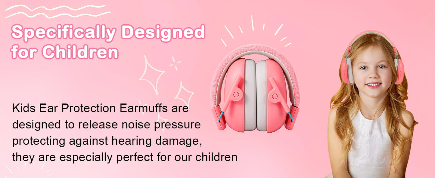 Adjustable Kids Noise Reduction Earmuffs – Baby Ear Protection with 25dB NRR Safety Muffs