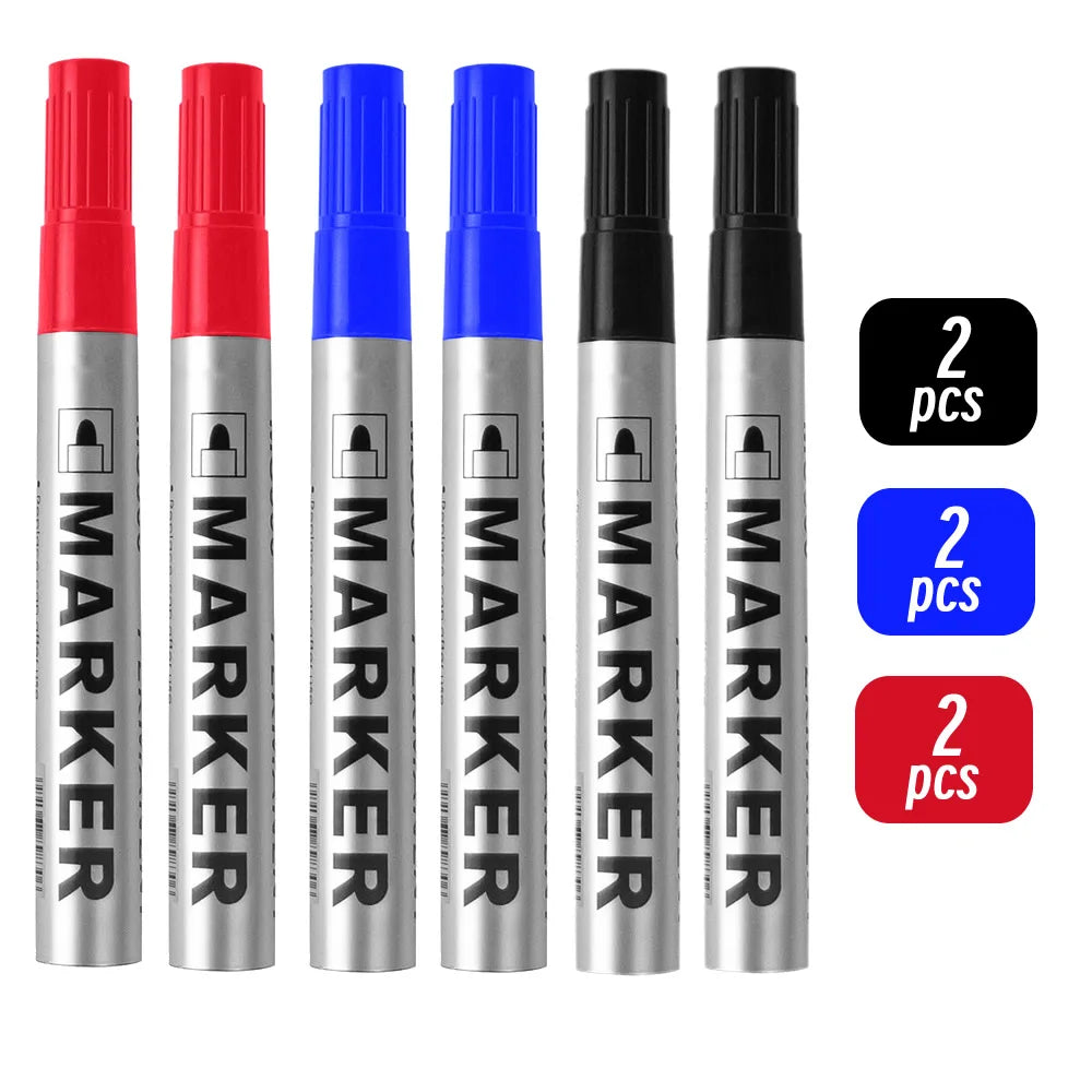 Permanent Waterproof Paint Marker Pen – Quick-Dry Black Ink for Tires, Oily Surfaces & Signature Writing Stationery Tool
