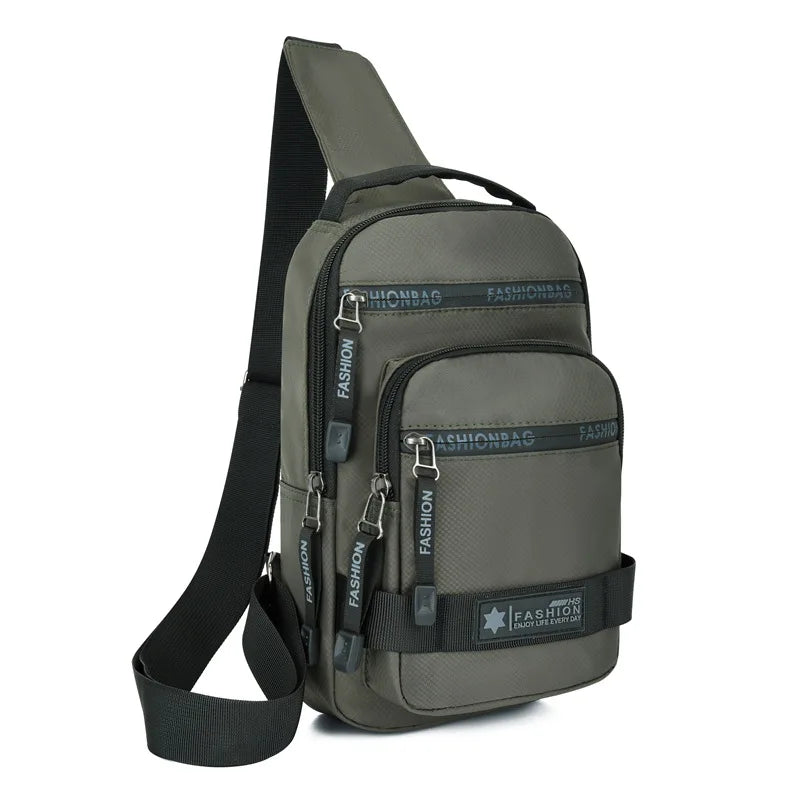 Men’s Chest Bag – Large Capacity Lightweight Nylon Crossbody Shoulder Backpack for Travel, Korean Style