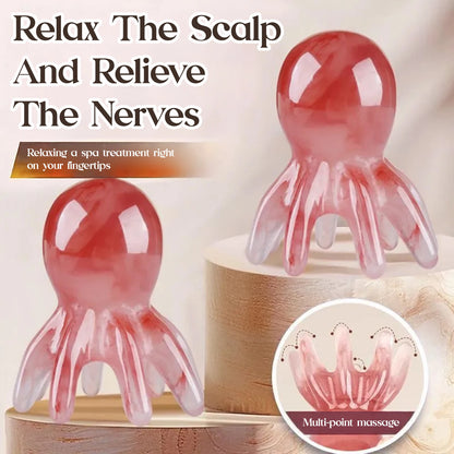 Octopus Scalp Massager Comb - Manual Acupressure SPA Tool for Head Meridian Relaxation & Massage