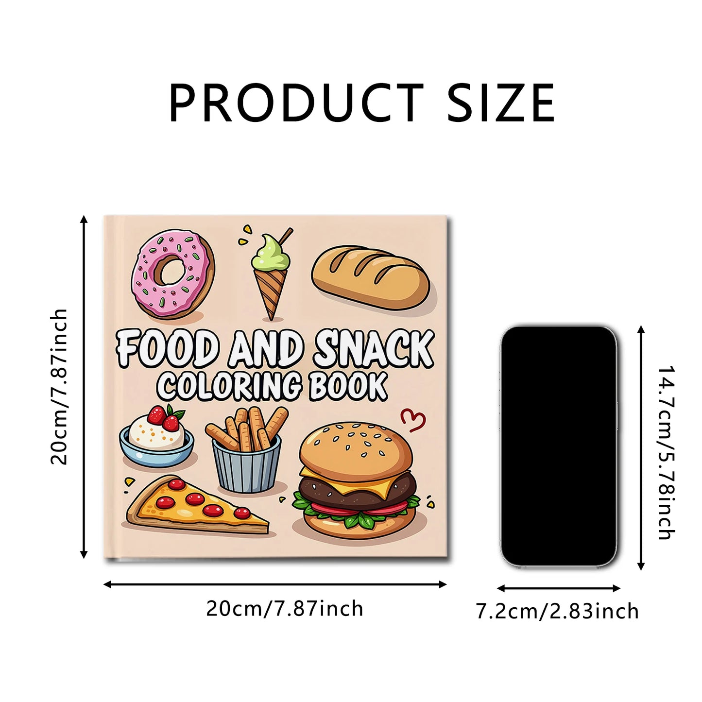 Food & Snack Coloring Book for Adults - Bold Easy Drinks & Desserts Drawing Book, Cute Birthday Gift