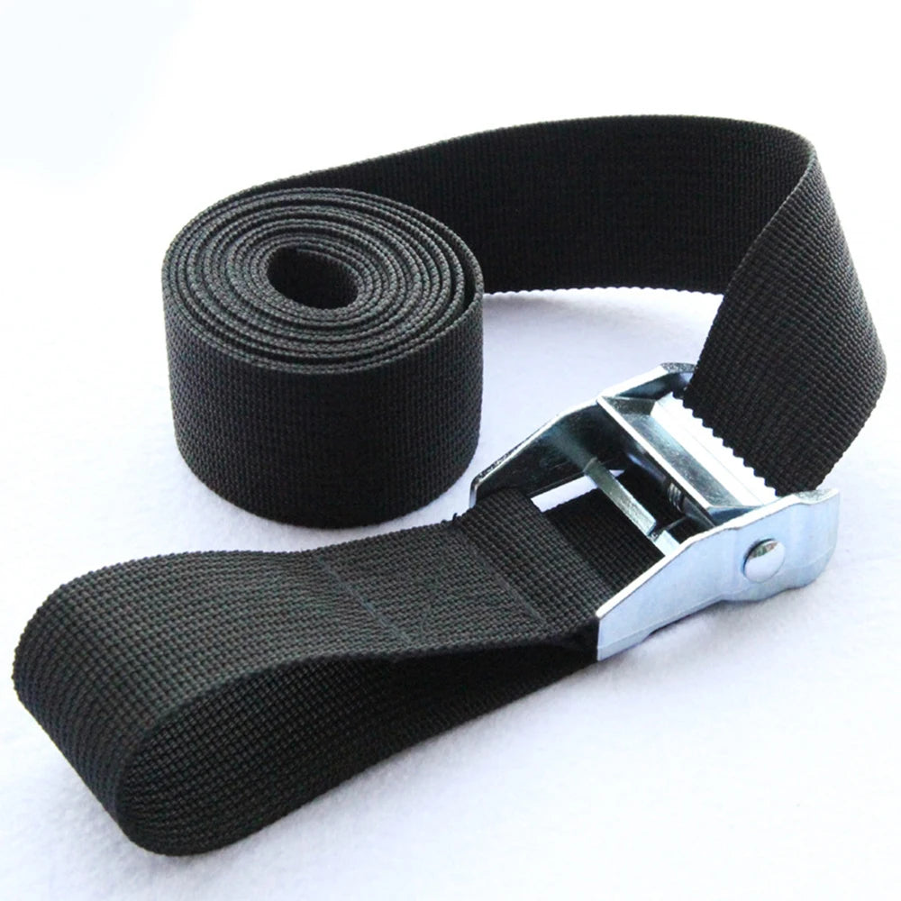 2pcs 4M Zinc Alloy Pressure Buckle Cargo Straps - Luggage & Car Tie-Down Tensioner Ratchet Belts