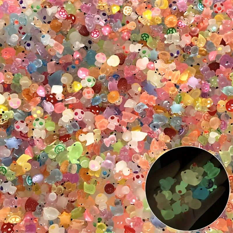 10/30/60-Piece Mini Mystery Blind Bags - Luminous Animal Figurines for Dollhouses, Fairy Gardens, and DIY Decorations
