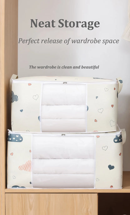 Big Capacity Storage Bag – 4/2/1PCS Moisture & Dust-Proof Organizer for Quilts, Clothes, Duvets, Blankets, and Luggage