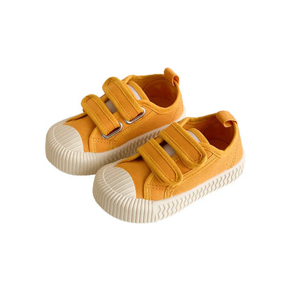 Children’s Canvas Shoes — Boys & Girls Spring/Autumn Breathable Toddler Shoes with Soft Sole & Hook-and-Loop Closure