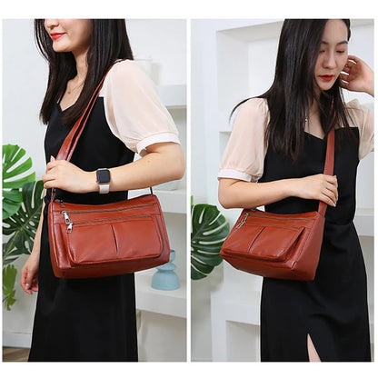 Women’s Korean Shoulder Bag - Luxury Style Soft Leather Versatile Crossbody Handbag
