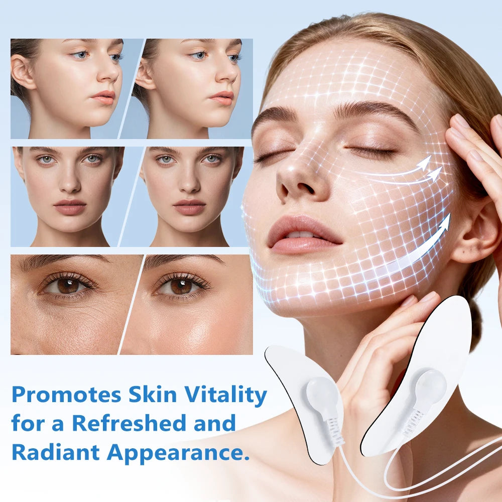 EMS Facial Lifting Massager – 8 Modes, 19 Intensity Levels, Rechargeable Face and Eye Beauty Device for Home Use