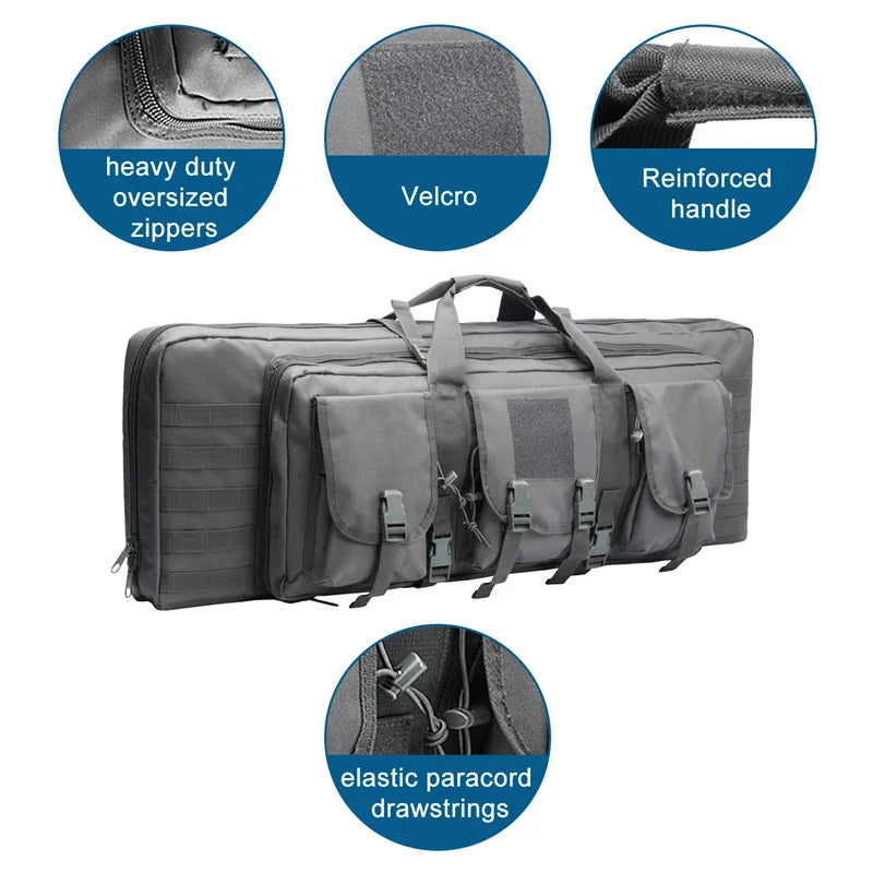LQARMY Tactical Double Rifle Case – Molle Backpack Gun Holster for Hunting, Sniper & Airsoft (32/38/42/48 inch)