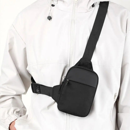 Men’s Small Canvas Chest Bag – Fashion Mini Crossbody Shoulder Sling Bag for Sport & Phone