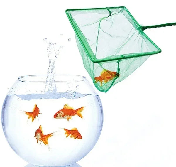 Long Handle Square Aquarium Fishing Net – Landing Net for Fish, Floating Objects, Crab, and Fishing Rod Dryer