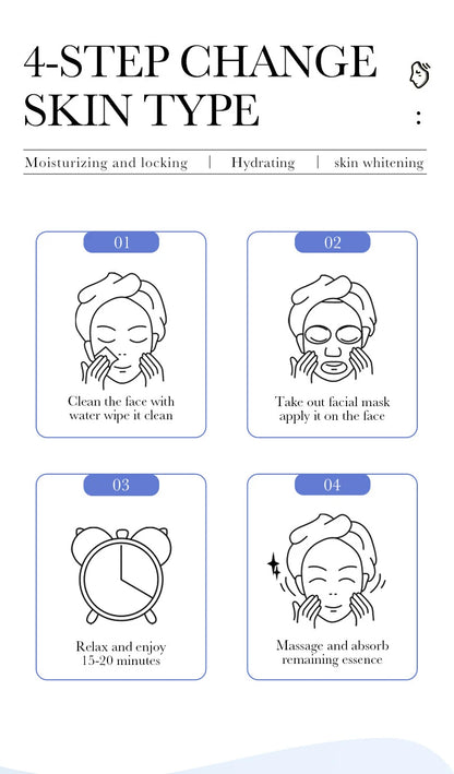 10pcs SAODER Hyaluronic Acid Face Masks – Hydrating, Moisturizing & Firming Skincare