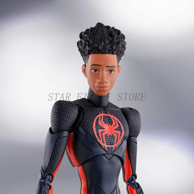 SHF Spider-Man Across the Spider-Verse Miles Morales Figure — 15cm PVC Marvel Collectible Action Toy