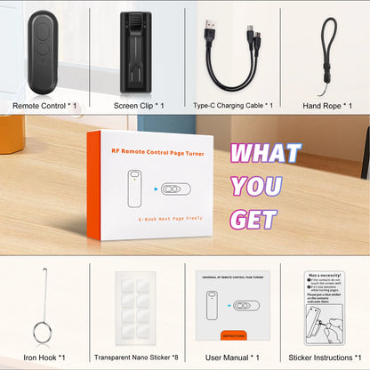 RF Remote Page Turner for Kindle & Kobo — Automatic Page Flipping Device for eReaders and Tablets