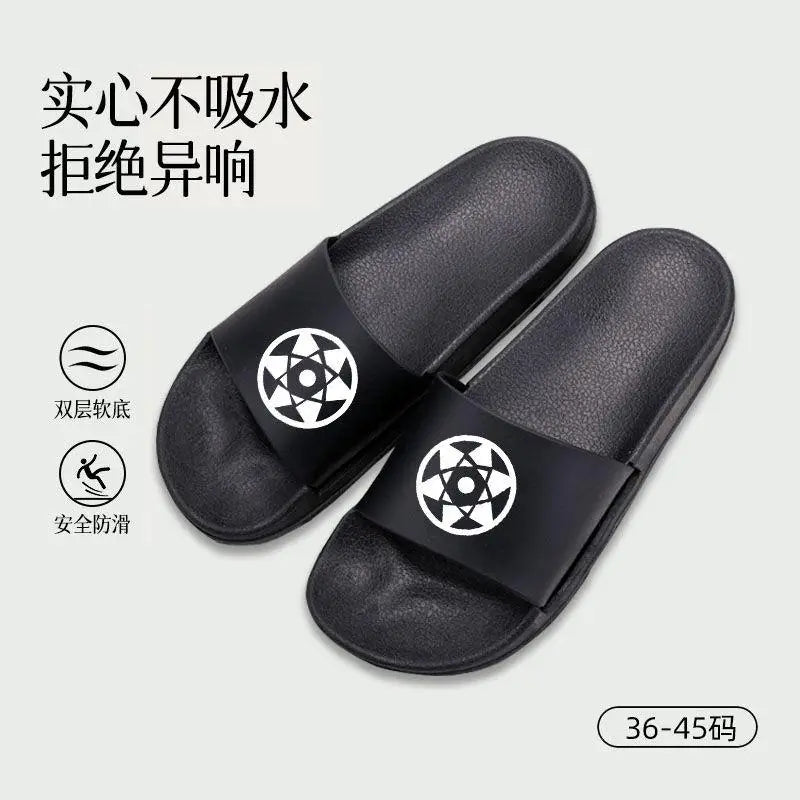 Naruto Anime Uchiha Itachi Akatsuki Slippers – Comfortable Non-Slip Indoor Home Slippers for Couples with Thick Sole