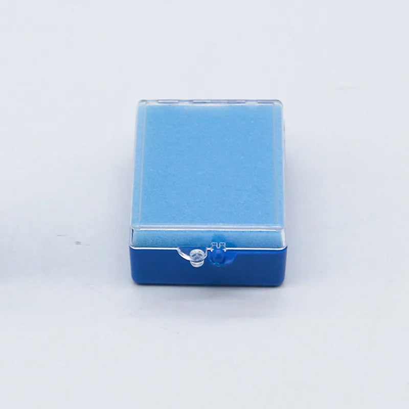 100PCS Dental Implant Storage Box – 1inch & 2inch Plastic Denture Box with Sponge, Blue, Black, White, for Dentistry & Laboratory