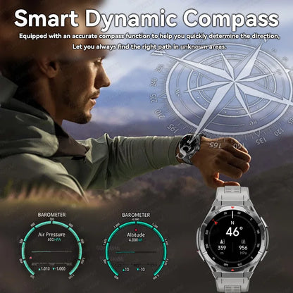 2025 Huawei Original Premium GPS Smartwatch — Ultra HD AMOLED Display, Built-in GPS, Bluetooth Call & 10ATM Waterproof Smart Bracelet
