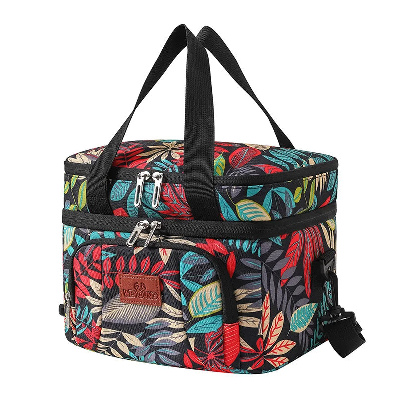 Multifunctional Double Layer Cooler Lunch Bag – Large Capacity Tote with Shoulder Strap for Travel, Picnic & Daily Use