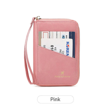 New Retro RFID PU Leather Passport Bag – Fashionable Multifunctional Passport Cover & Travel Clip for Men & Women
