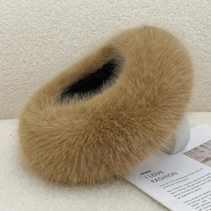 Winter Faux Fur Bucket Hat for Women – Fluffy Thick Plush Fisherman Hat, Coldproof & Windproof Skiing Fashion Panama Cap