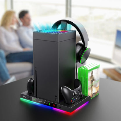 IPEGA Console Charging Dock for Xbox – Smart Temperature Control Dock with Overhead Cooling Fan and RGB Light Stand XBX024S
