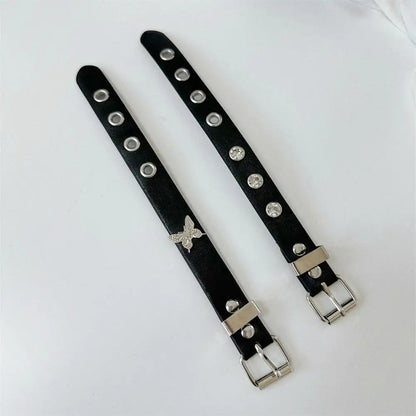 2024 Punk Cool Adjustable PU Bracelet for Men & Women – Vintage Gothic, Hip Hop, Rock, Kpop Dancer Jewelry Accessories