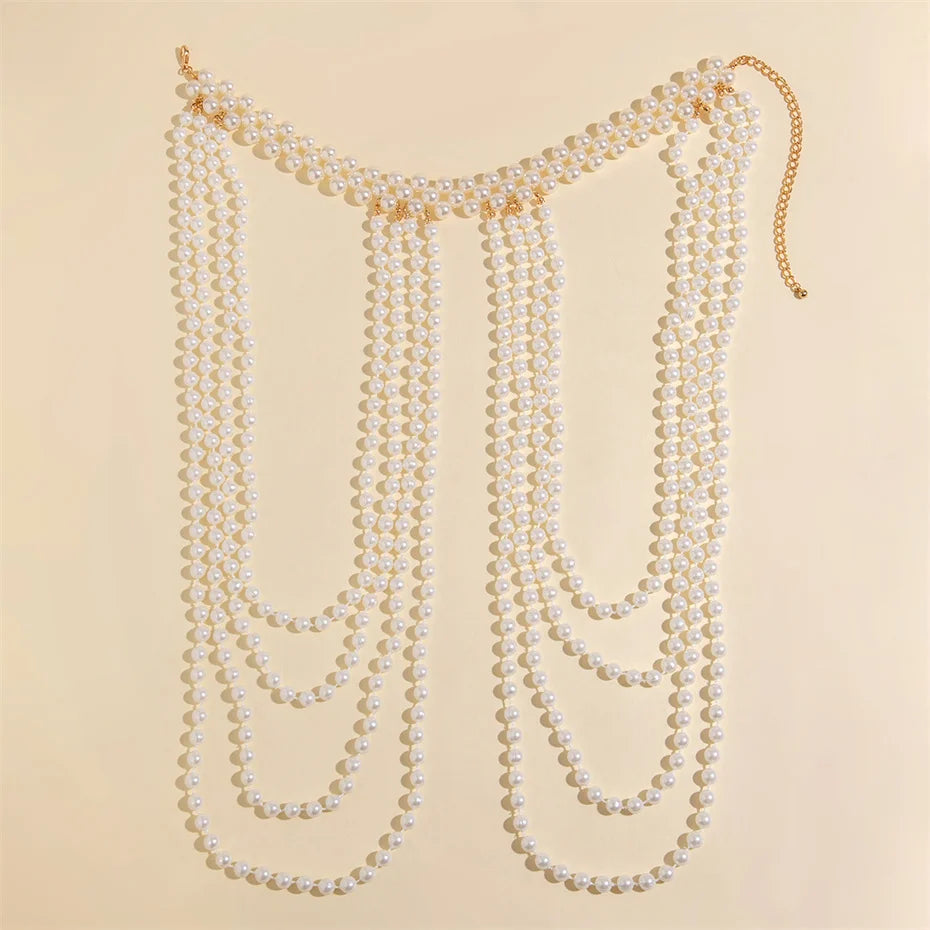 Ingemark 2024 Bridal Tassel Pearl Shoulder Chain Necklace – Elegant Wedding Jewelry for Women