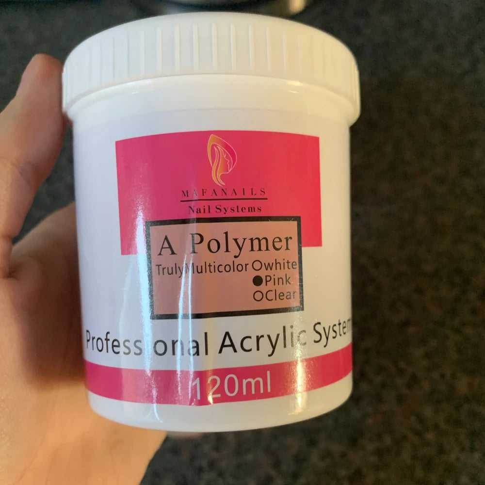 120ml EMA Polymer Acrylic Liquid & Powder - Pink Nail Builder for Dipping, Carving, Acrylic Powder, and Nail Tip Extensions