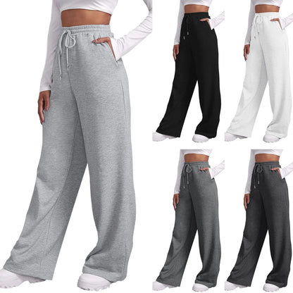 Cozy and Stylish: Women's Fleece Lined Wide Leg Sweatpants - Perfect for Fitness, Travel, and Everyday Wear