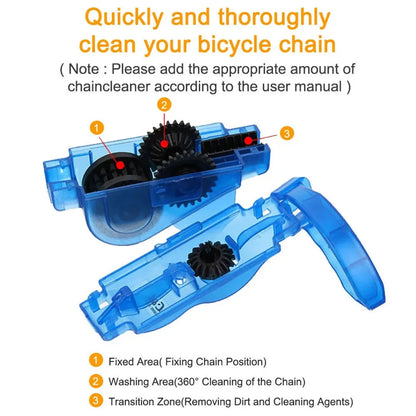 3D Bicycle Chain Cleaner Brush Set - Bike Chain Wash Tool for MTB Maintenance & Cycling Accessories