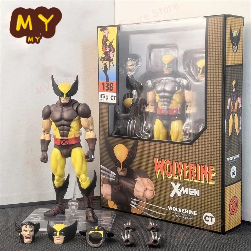 New CT Toys Mafex 96 Wolverine Figure – Brown Comic X-Men SHF Anime Action Figurine, Ko Model Toy Gifts
