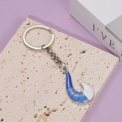 Blue Geometric Fox Tail Pendant Necklace - Unisex Anime-Inspired Fashion Jewelry and Trendy Gift Accessory