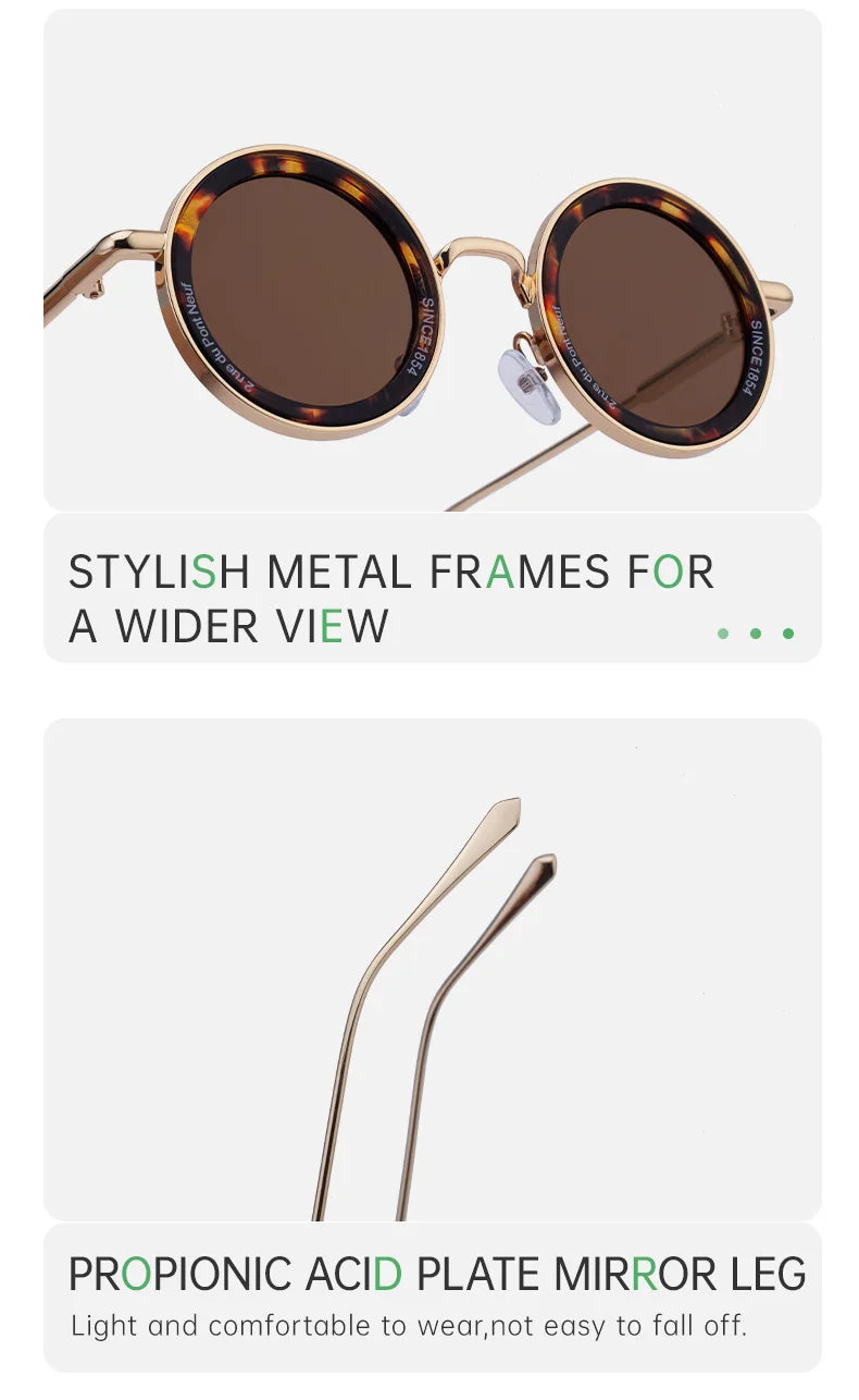 Round Steampunk Sunglasses — Vintage Punk Retro Fashion Glasses for Men & Women