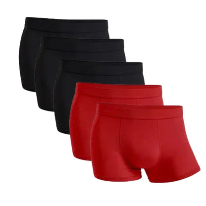5-Pack Bamboo Men’s Boxers Underwear Plus Size XL–6XL, Breathable Gym Shorts Style Soft Black Underpants Gift Set