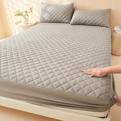 Quilted Waterproof Fitted Sheet – Machine Washable Mattress Protector for Single & Double Beds