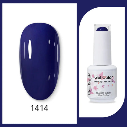 Clou Beaute 15ml Gel Nail Polish Set – Red Black White Green Neon UV Soak-Off Semi-Permanent Nail Varnish Base & Velvet Top Coat