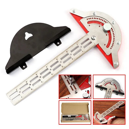 Stainless Steel Woodworker's Edge Ruler | Protractor Angle Precision Carpenter Measuring Tool