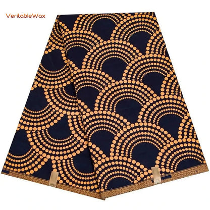 Ankara African Wax Print Fabric - Batik Pagne Polyester Material for DIY Sewing, Patchwork & Wedding Dress Craft