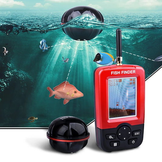 100M Portable Sonar Fish Finder – Echo Sounder with Fishing Lure, Alarm, and Transducer for Lake & Sea Fishing