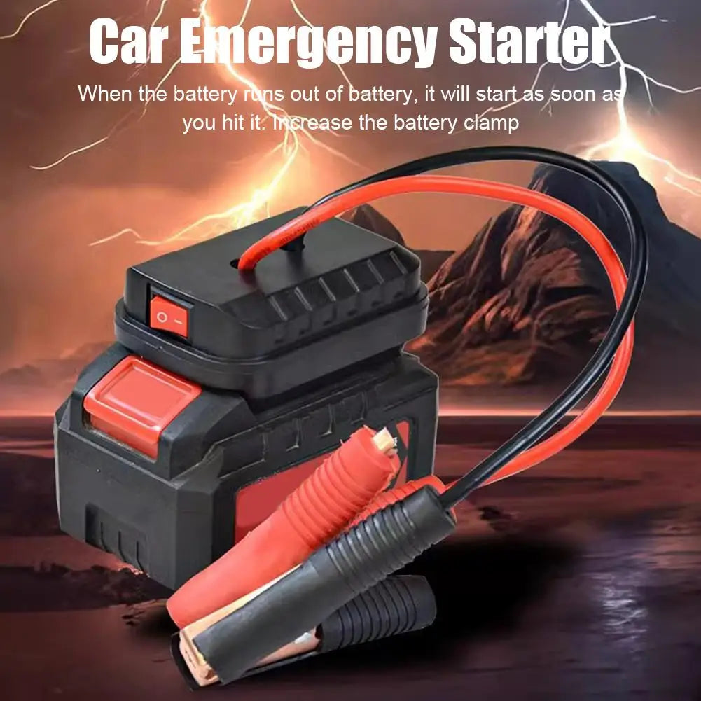 Car Lithium Battery Converter Charger Clip – Jump Starter Booster Cable Adapter for Makita Tools, Emergency Auto Igniter & DIY Power Use