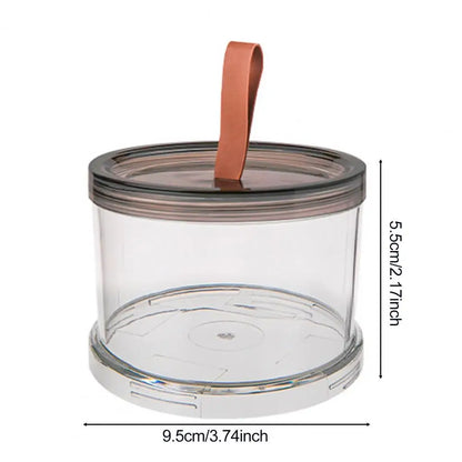 Airtight Round Spice Jars – Stackable Clear Seasoning Storage Organizer with Handle for Kitchen & Pantry