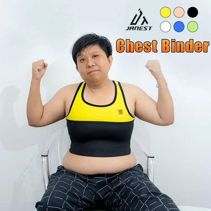 Quick-Dry Pullover Chest Binder – Sports Wear Short Vest Corset with Full Bandage Support, Plus Size