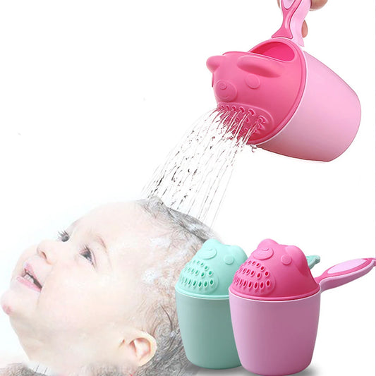 Cute Cartoon Baby Bath Cap & Shampoo Cup Set – Toddler Hair Washing Spoon & Bathing Bailer for Kids Shower Care Tools