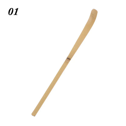 Small Bamboo Tea Sticks – Matcha Spoon, Black Bamboo Wood Tea Shells Leaf Spatula, Handmade Spice Kitchen Tool Teaware