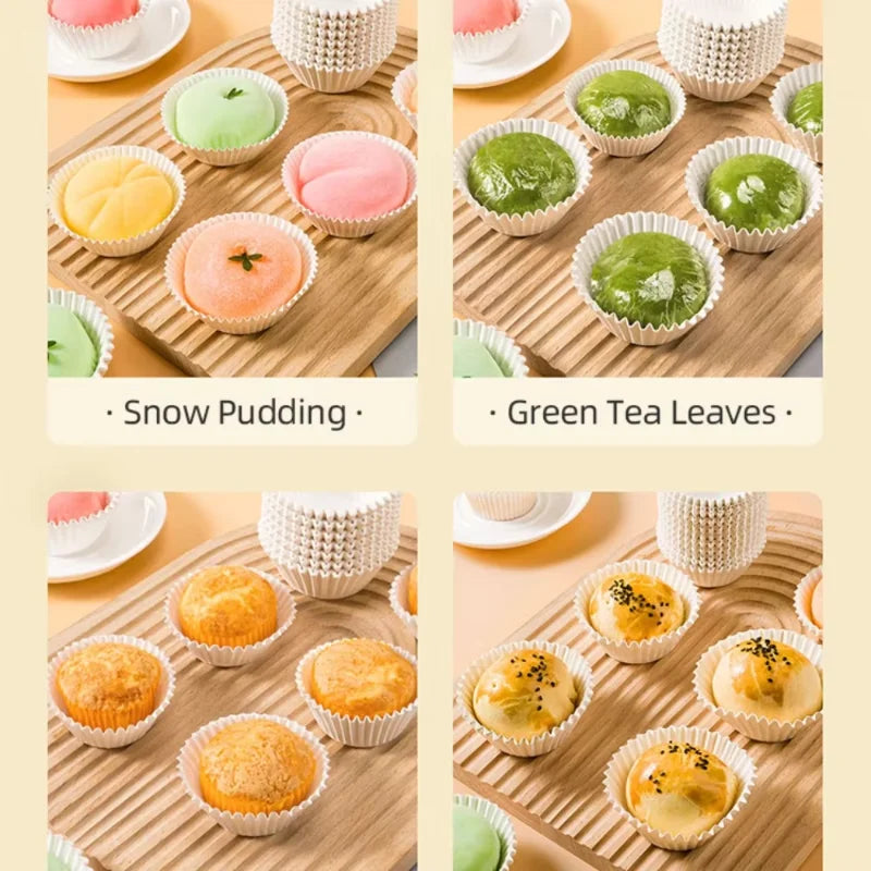 100/500/1000Pcs Food Grade Egg Tart Molds & Thickened Paper Cupcake Liners for Baking