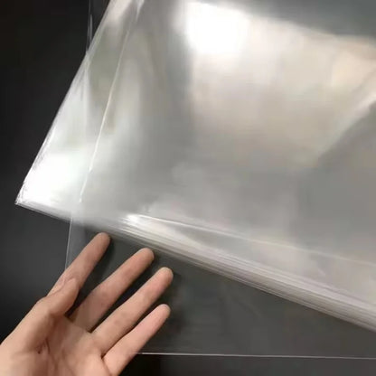 50 Pack Premium Vinyl Record Sleeves – Oversized Plastic Protective Covers with No-Seal Flap for Easy Access