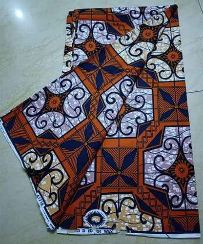 African Wax Print Fabric 6 Yards - Ghana Kente Design Ankara Kitenge Pagne
