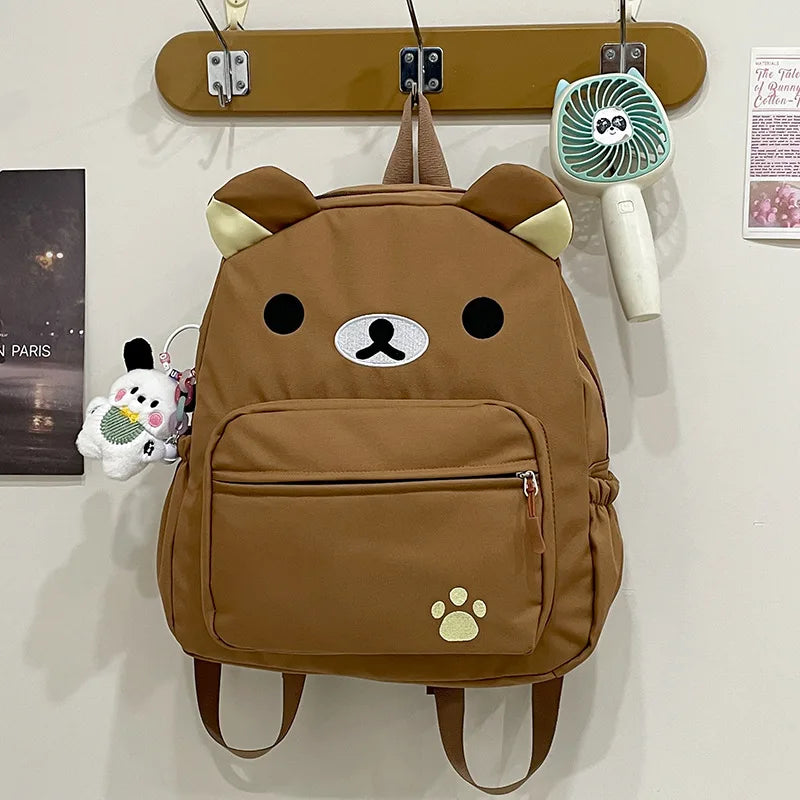 Rilakkuma Anime Backpack — Cute Relax Bear School Bag for Women, Girls & Boys, Outdoor Travel Rucksack Gift
