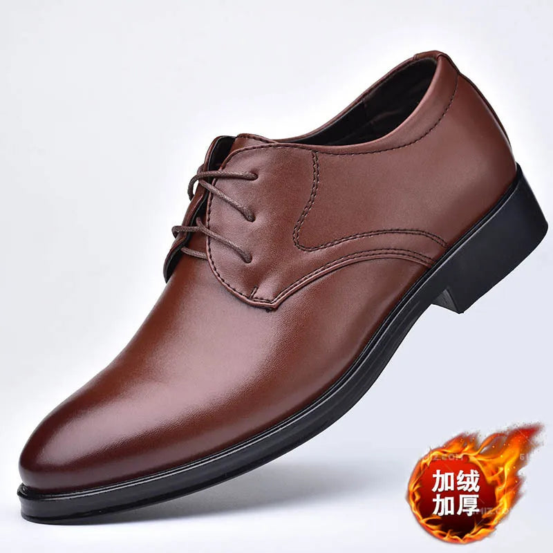 Men's Leather Derby Dress Shoes - Lace-Up Business & Wedding Shoes Size 38-48